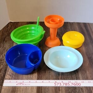 Colorful Plasticware: Cereal, Dip, Cheerios, Ice Cream/popsicle